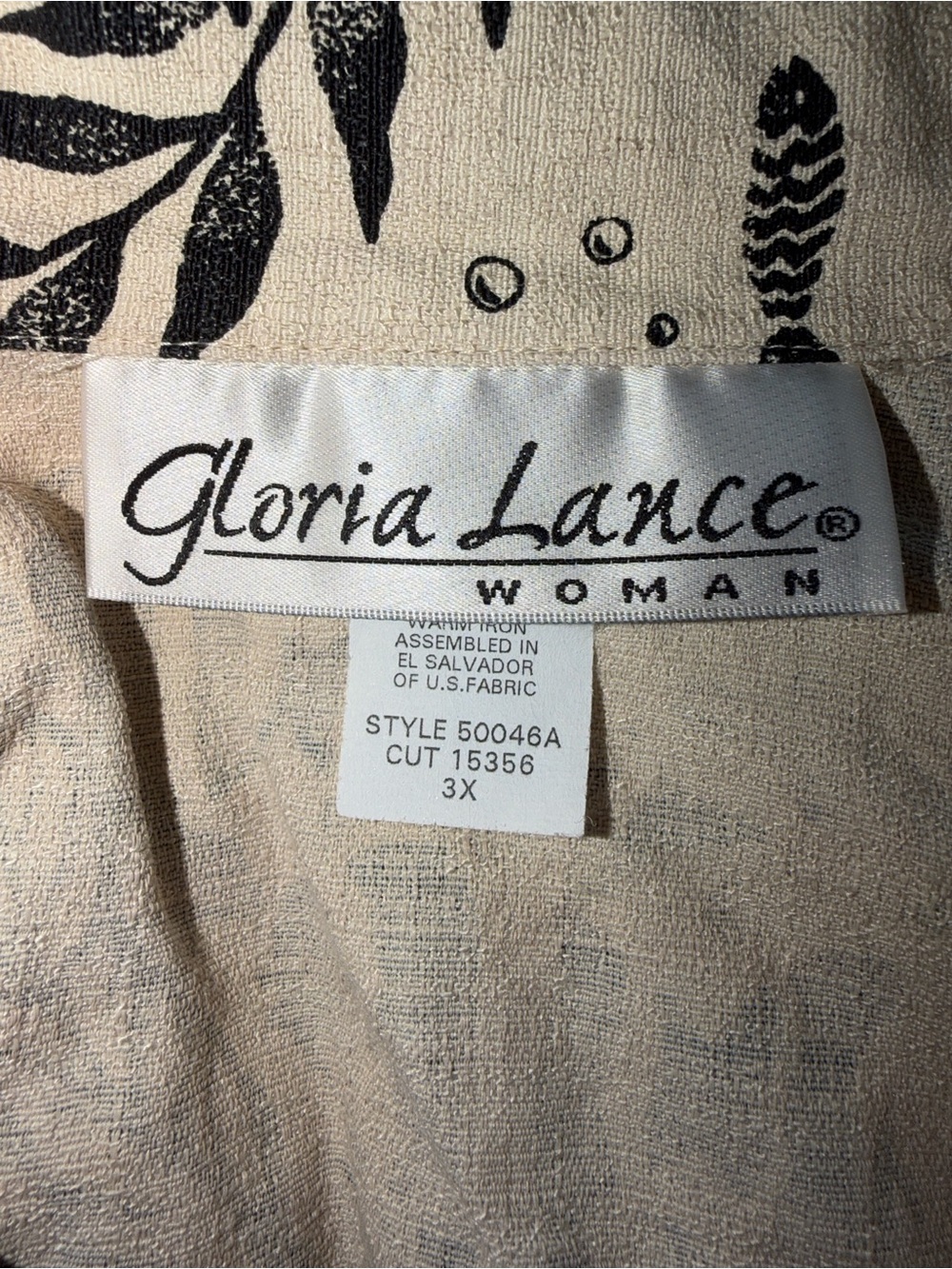 VTG 90s Gloria Lance Woman Two-Piece Look Blouse, Tropical Fish Botanical Print - Picture 6 of 10